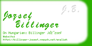 jozsef billinger business card